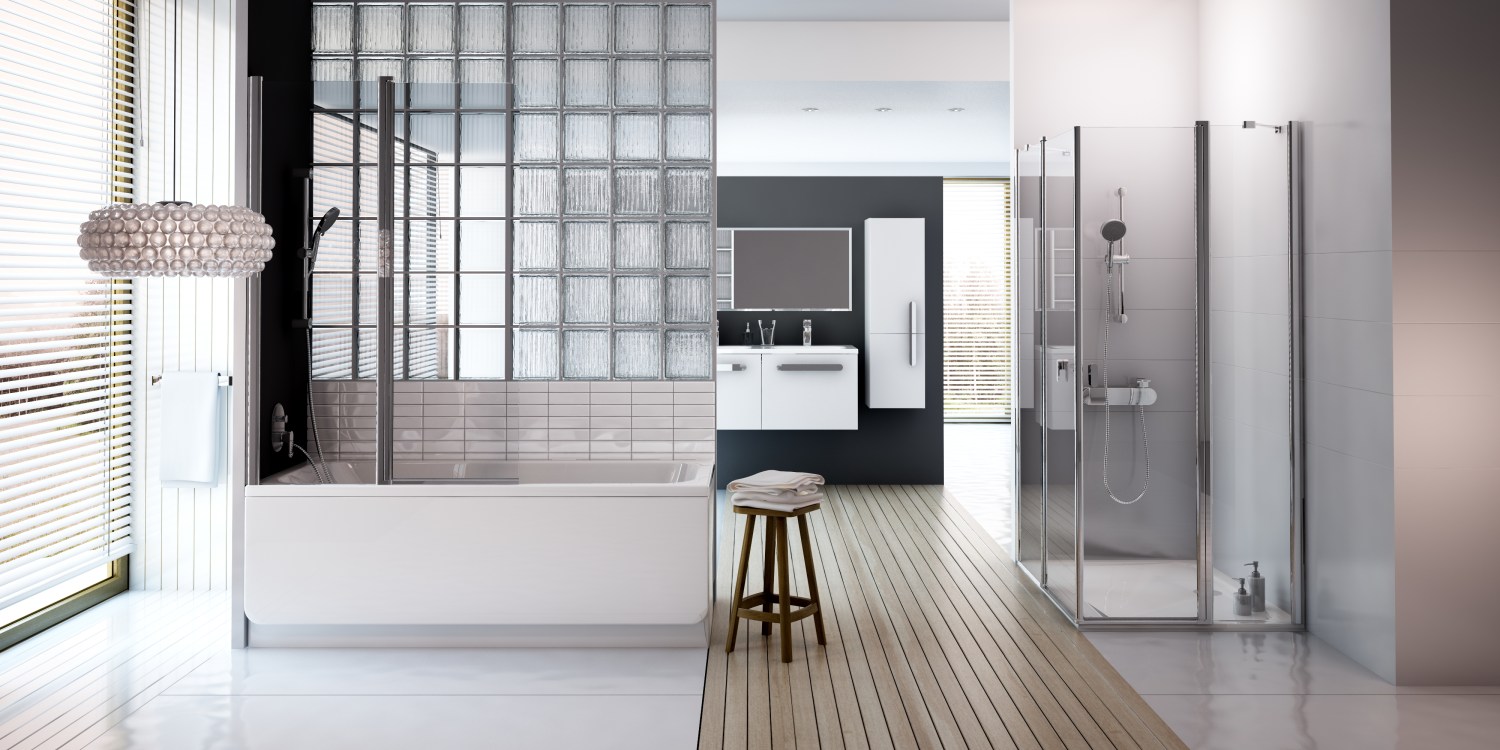 Czarno-biała łazienka glamour - www.Łazienkarium.pl czerń w łazience glamour, czarna łazienka glamour, elementy glamour w czarnej łazience