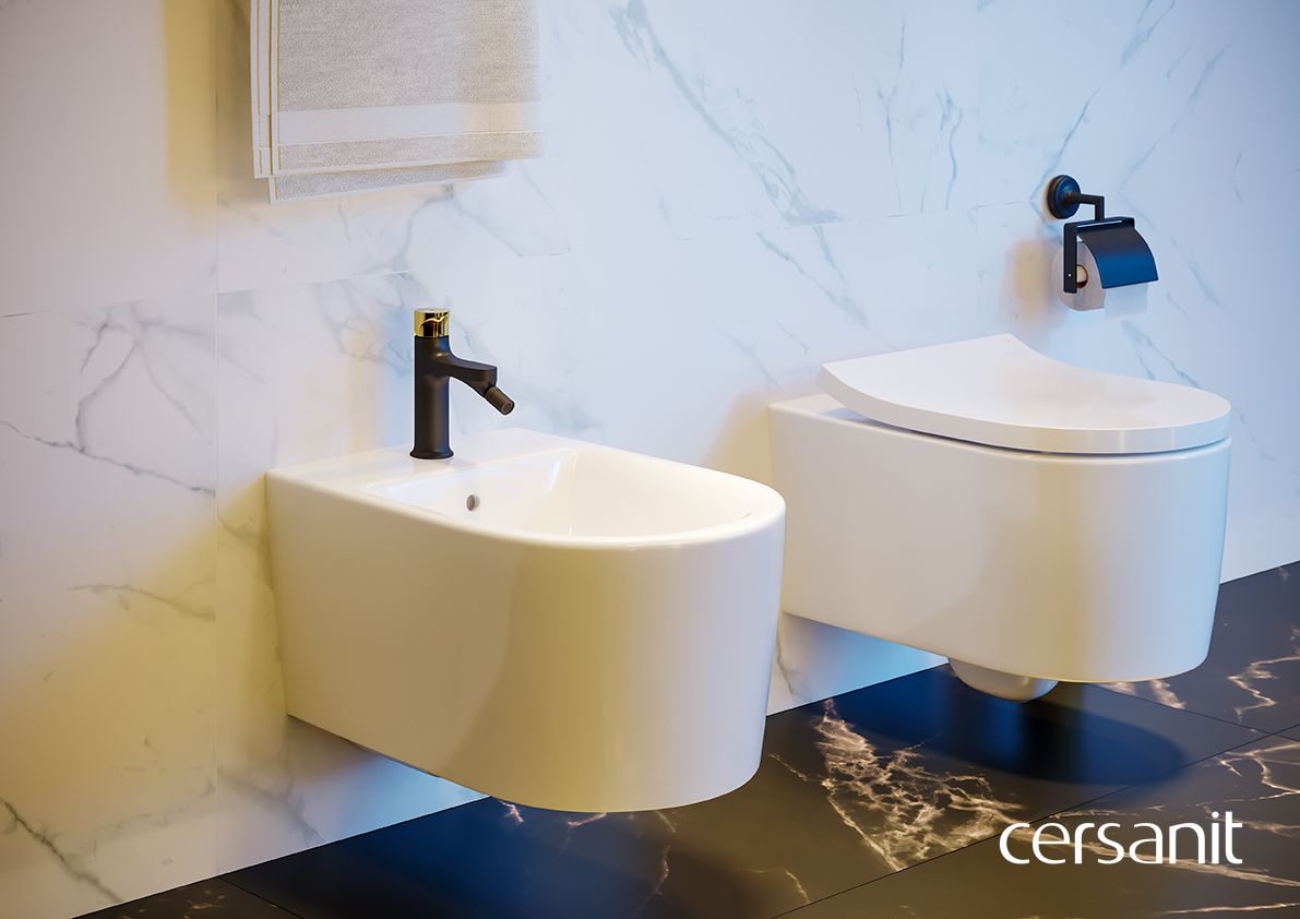 Bidet z baterią bidetową Cersanit Inverto - www.Łazienkarium.pl cersanit inverto armatura do bidetu, armatura do bitetu, armatura bidetowa cersanit inverto