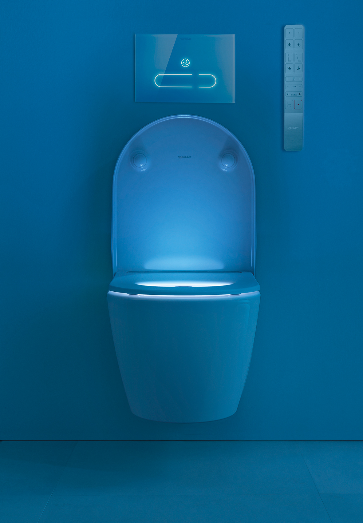 Punktowe oświetlenie miski WC - www.Łazienkarium.pl duravit sensowash starck f, duravit wc ze światłem, toaleta ze światłem