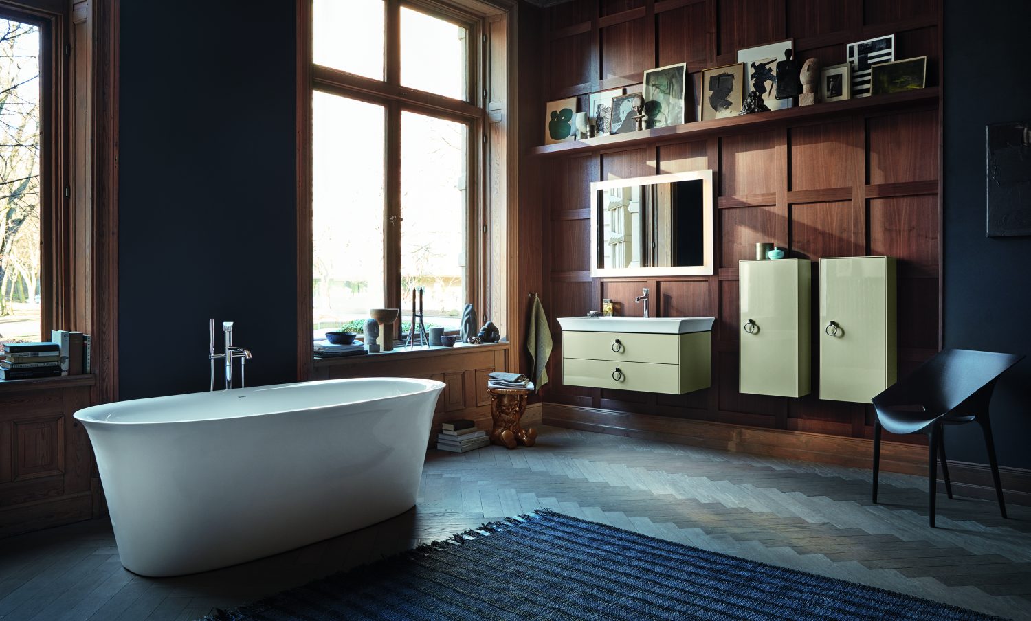 Aranżacja łazienki eklektycznej z ceramiką Duravit White Tulip - www.Łazienkarium.pl duravit white tulip zdjęcia, duravit white tulip aranżacja, duravit white tulip aranżacje