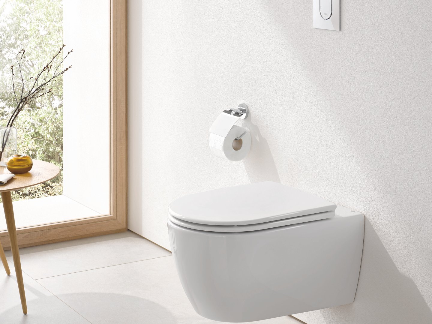 Toaleta wisząca w kolorze białym - www.Łazienkarium.pl grohe essence wc wiszące, grohe essence wc podwieszane, grohe essence miska wisząca