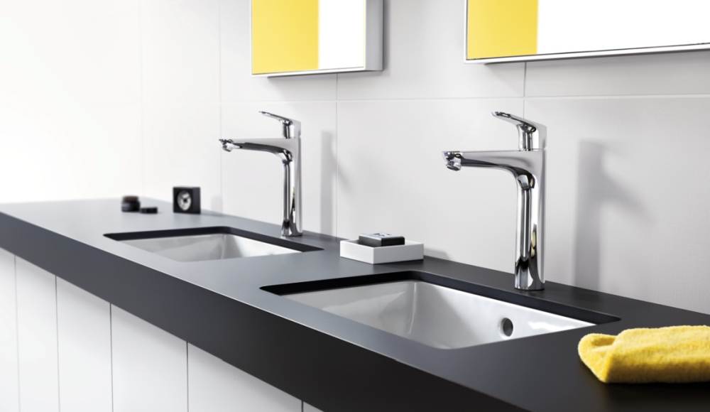 Hansgrohe Focus aranżacja z bateriami umywalkowymi - lazienkarium.pl hansgrohe focus bateria do umywalki, hansgrohe focus bateria umywalkowa, hansgrohe focus bateria stojąca
