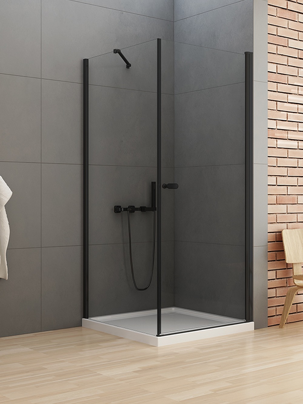 New Trendy New Soleo Black Kabina prysznicowa kwadratowa czarna - lazienkarium.pl czarna kabina prysznicowa new trendy, new soleo black, new soleo black kabina prysznicowa