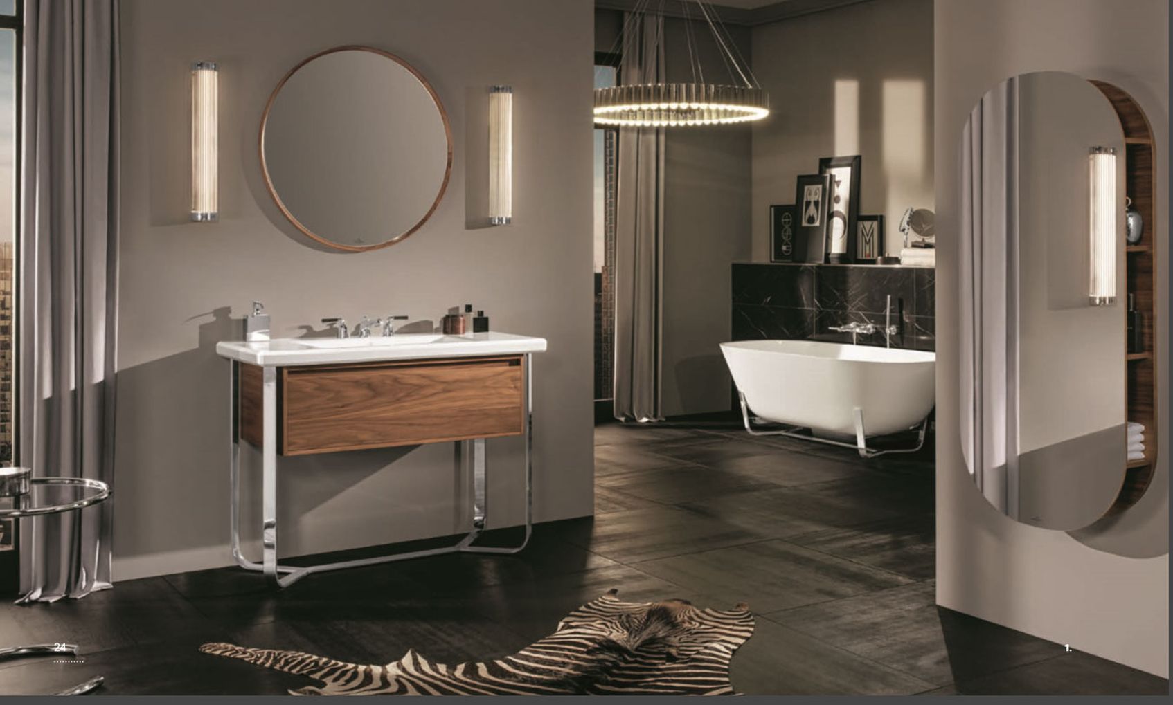 Villeroy&Boch Antheus Lustro Łazienkowe i Wanna Wolnostojąca a także Umywalka z Szafką a także Szafki Łazienkowe Szafka pod Umywalkę Wisząca - lazienkarium.pl Villeroy&Boch Antheus