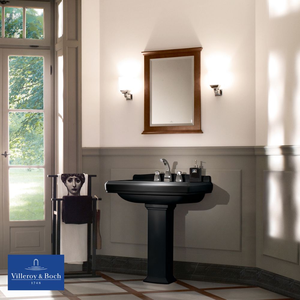 Aranżacja łazienki z Villeroy & Boch Hommage Pure Black - www.Łazienkarium.pl villeroy boch, villeroy&boch hommage pure black, villeroy&boch hommage