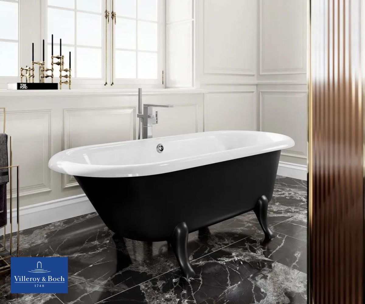 Aranżacja łazienki z Villeroy & Boch Hommage Pure Black - www.Łazienkarium.pl villeroy boch, villeroy&boch hommage pure black, villeroy&boch hommage