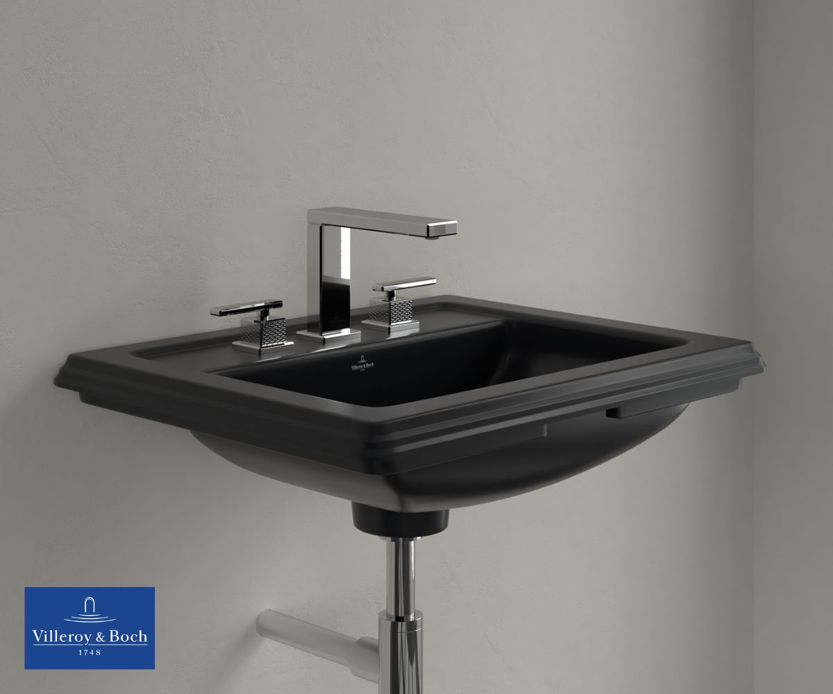 Aranżacja łazienki z Villeroy & Boch Hommage Pure Black - www.Łazienkarium.pl villeroy boch, villeroy&boch hommage pure black, villeroy&boch hommage