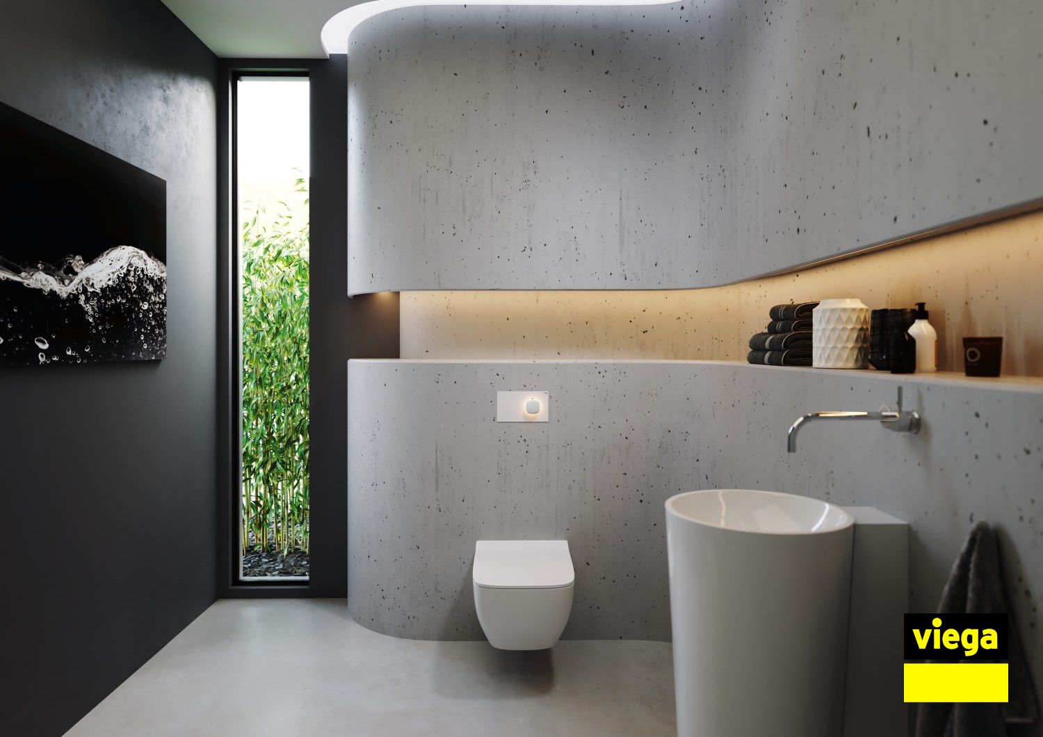 łazienka z betonem, szara łazienka beton, beton w łazience