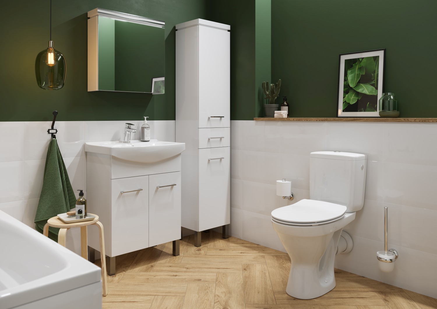 WC kompakt w łazience vintage - www.Łazienkarium.pl galanteria łazienkowa vintage, vintage łazienka, dekoracje vintage do łazienki