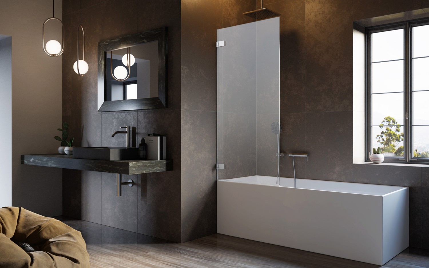 Wanna przyścienna z baterią termostatyczną - www.Łazienkarium.pl wanna z baterią termostatyczną, bateria termostatyczna do wanny, baterie wannowe z termostatem