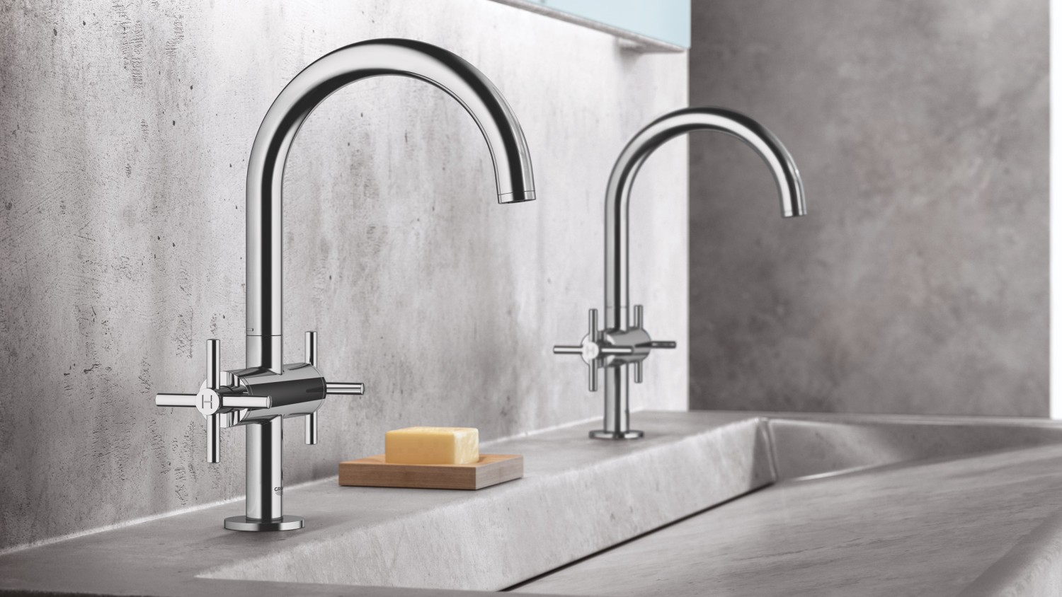 Dwuuchwytowe baterie do umywalki z krzyżykowymi kurkami - www.Łazienkarium.pl grohe artio baterie umywalkowe, grohe artio bateria dwuuchwytowa, bateria umywalkowa grohe artio