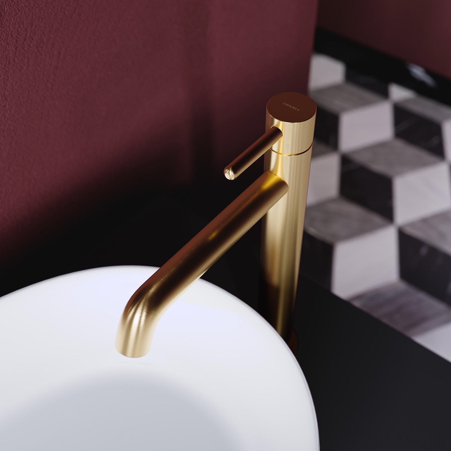 Omnires Y Bateria umywalkowa wysoka złoty szczotkowany Y1212GLB - zdjęcie 1