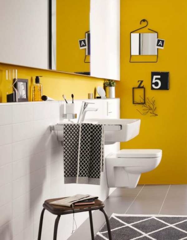Żółta łazienka – sprawdź 25 pomysłów, z czym łączyć żółty!