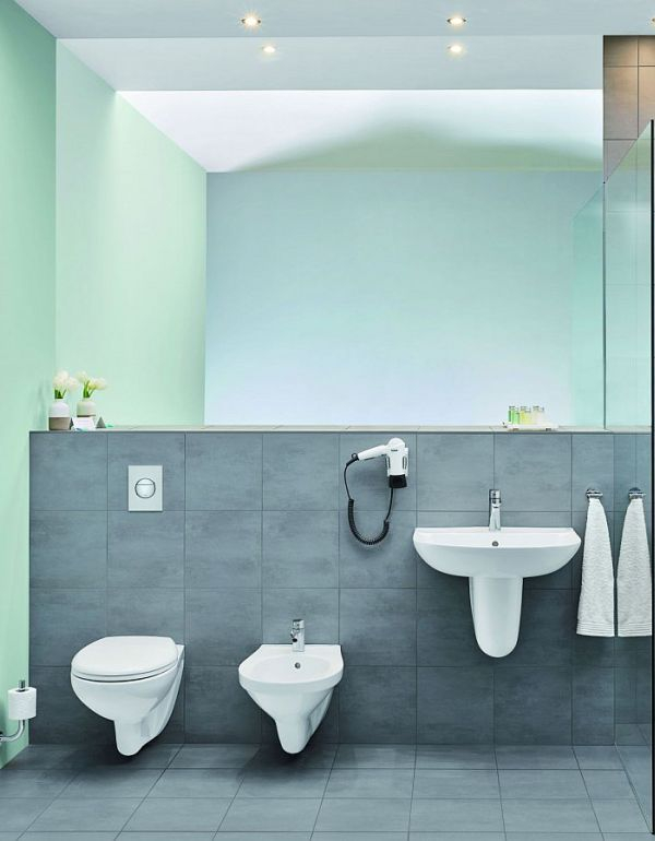 Grohe Bau Ceramic Bidet Podwieszany oraz Miska WC Wisząca Bez Rantu a także Umywalka Wisząca Ceramiczna Biała - lazienkarium.pl